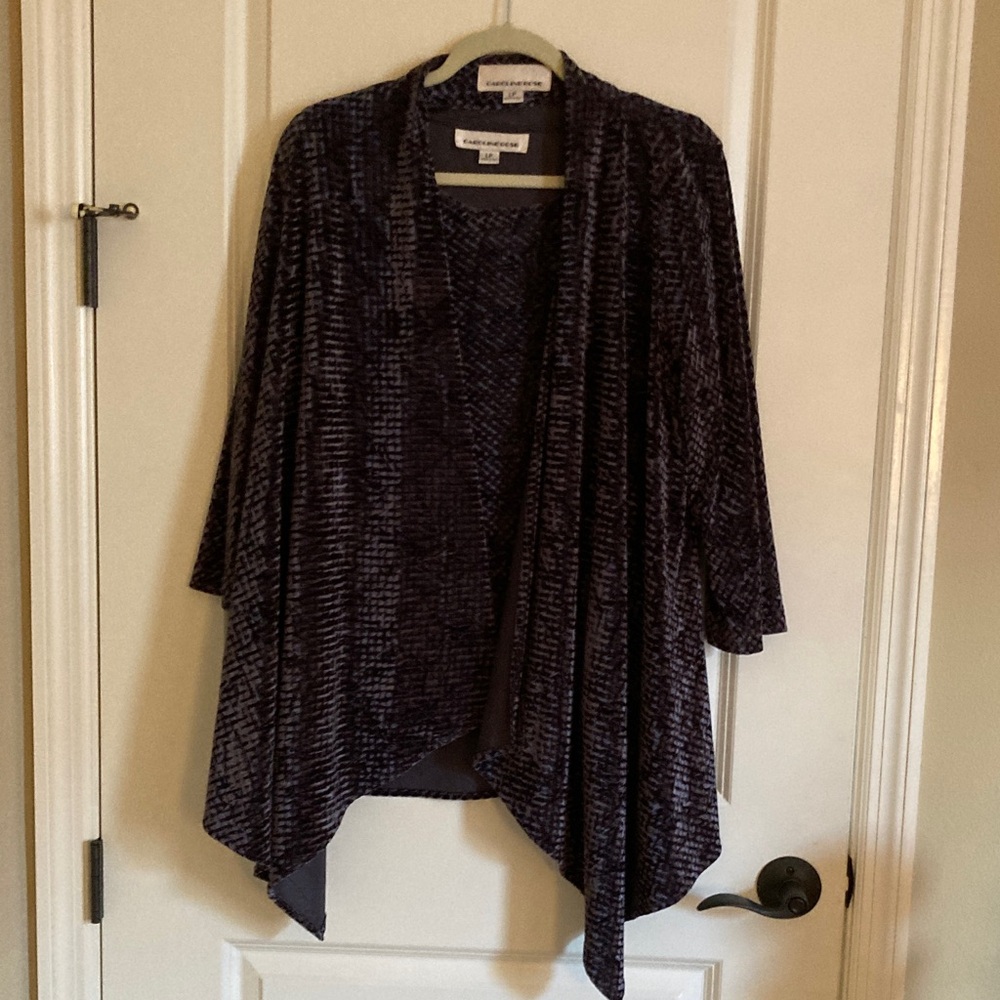 Carolyn Rose Women's Textured Black Tank Top and Jacket